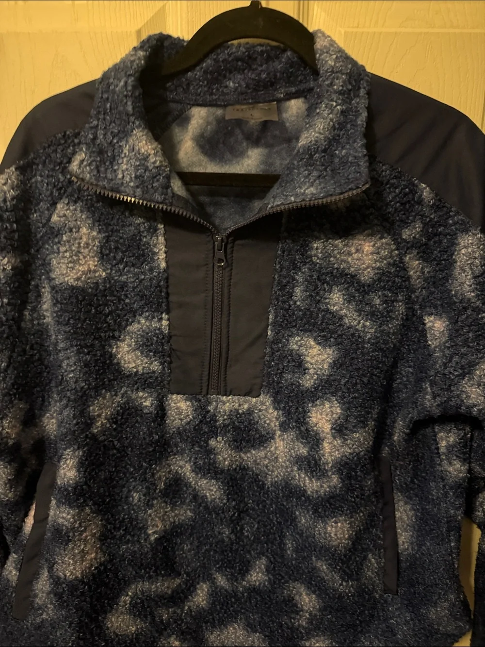 Traj3ctory Navy Blue Half-Zip Sherpa Pullover Fleece Jacket